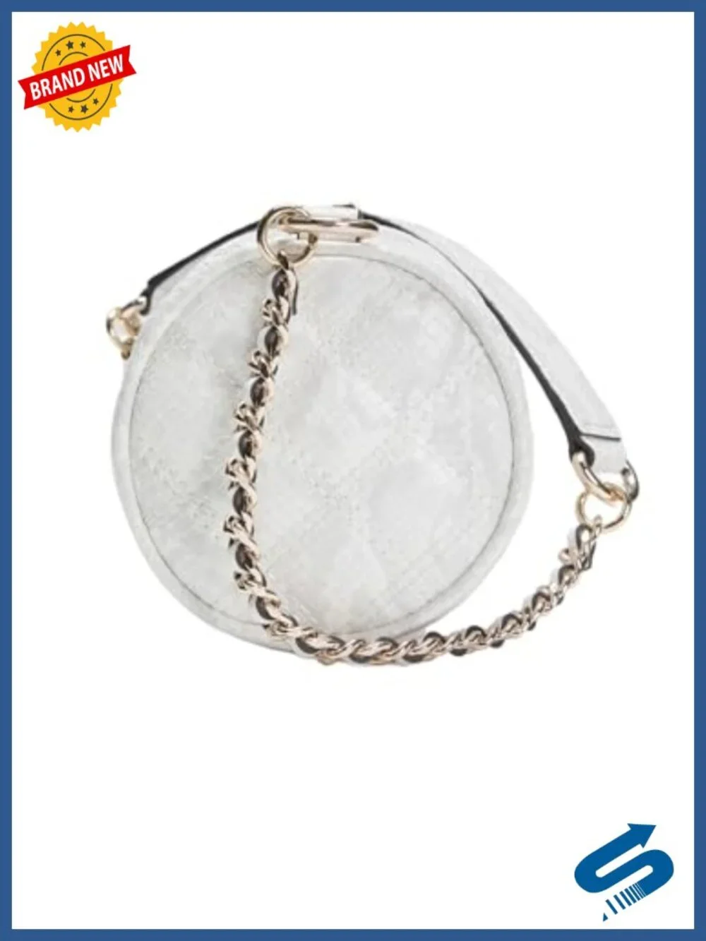 Mini Barrel Shoulder Bag with Woven Chain Strap